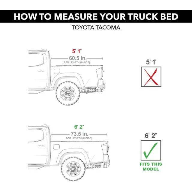 HF-562 | Toyota 2023 | Tonno Cover Hard Bed - Tonneau 2016 (73.7") Fits Fold, Folding 6' Tacoma 2" Pro Hard Truck Bed