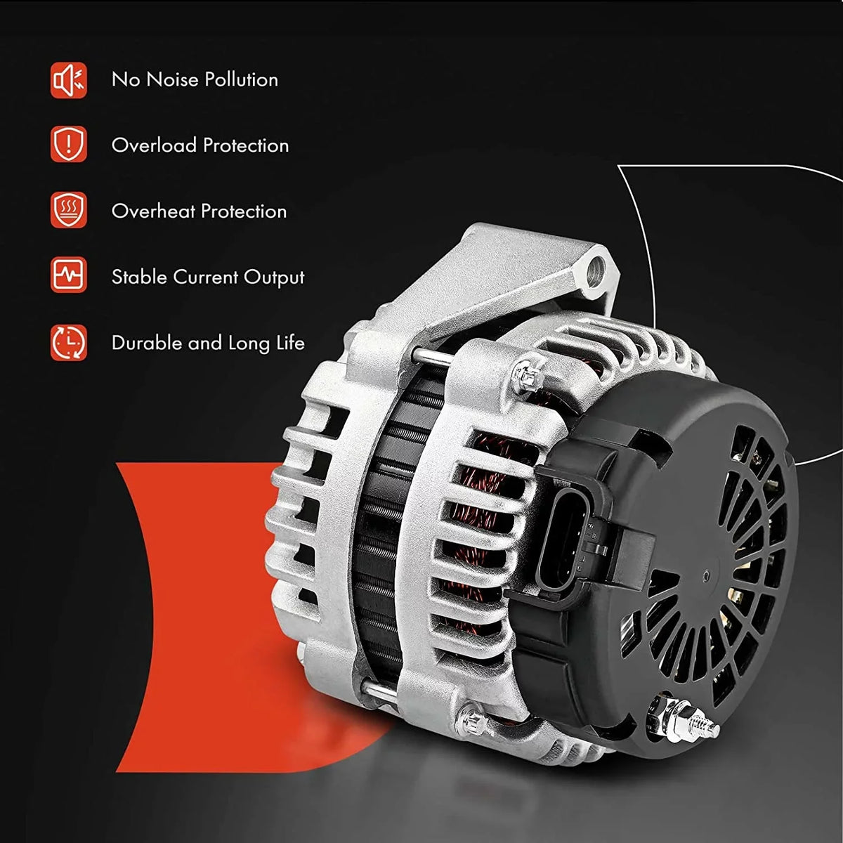 Compatible 12Volt Clutch Alternator Trooper V6 Pulley Isuzu 2000-2002 & 6-Groove SLX 3.5L, Acura A-Premium 1999, 90Amp with CW