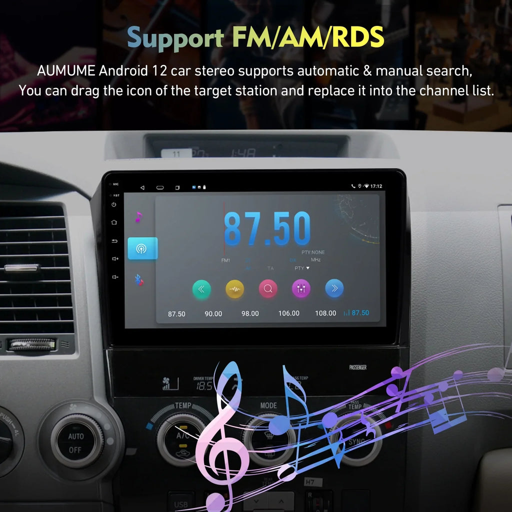 6+128G 10.1 Car Android Tundra Android Toyota Camera Sequoia 2008-2018 Radio Car & inches Stereo & Touchscreen 2007-2013 Auto IPS with Support 12 Backup for Screen Carplay