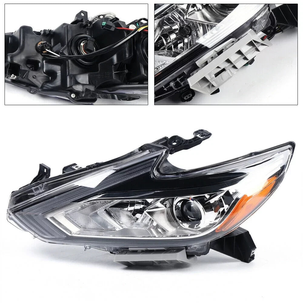 for Left 2018 Housing Nissan Headlights 2016 Chrome Pair Right 2017 Altima +