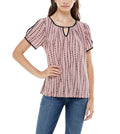 Sleeve Vittadini Adrienne Contrast dimension Keyhole Women's XL Split Binding and Top