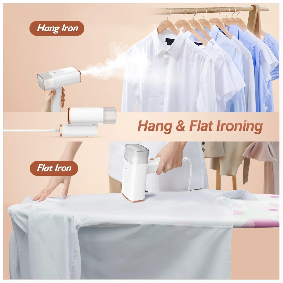 120ML Steamer Portable up Electric Travel Brush 1000W 30S apparel with White Remover iMounTEK Heat Steamer Garments for Wrinkles Tank, Foldable Handheld liquid