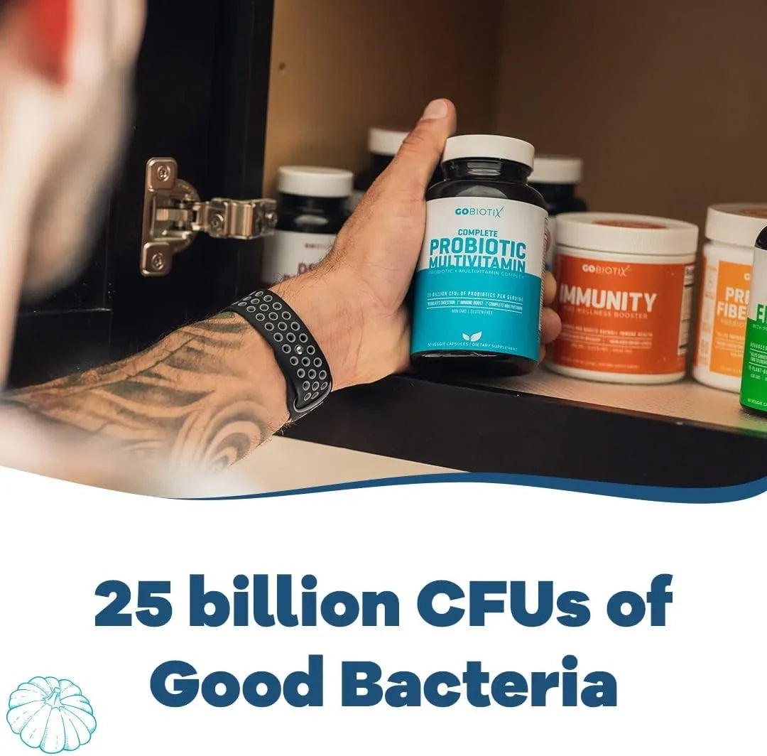 Men for | Digestive 25 | GoBiotix Veggie Free Women ? Health, Billion Flora 90 | Boost &amp; C Gluten with Immune Multivitamin Multivitamin | Probiotic Daily Probiotics &amp; Probiotic CFU