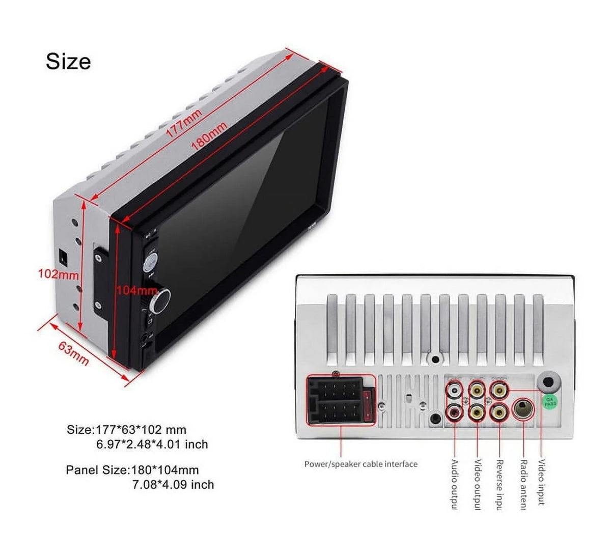 Bluetooth /TF Camera/ Mirror MP4 /FM Screen Car Audio with radio DIN /Video View HD Link /Car /USB 2 car Touch /AUX player Inch Stereo Rear MP5 7 Car