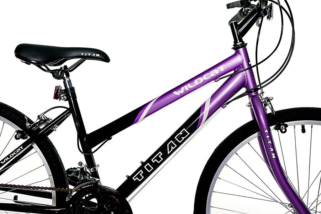 Black Wildcat Bike, Mountain 18-Speed Titan Women's Purple and