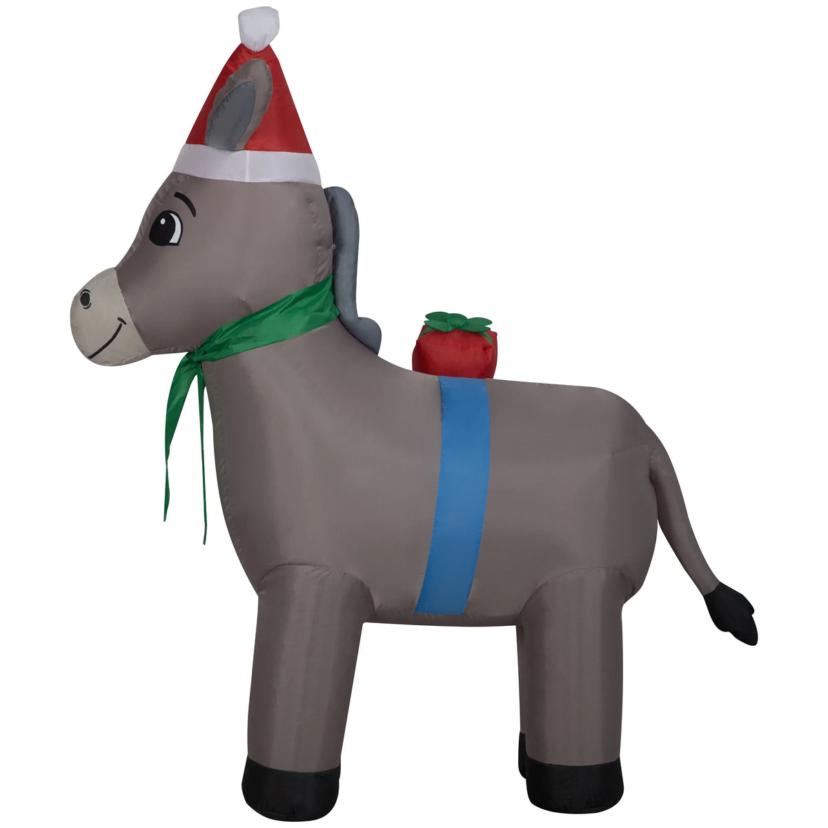 w/ Gift Saddle Inflatable Yard Airblown Christmas Bag Donkey Decoration Gemmy 5'