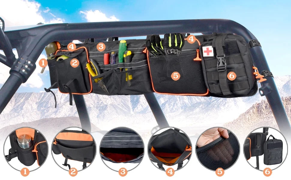 Polaris UTV Rear dimension Yamaha Kawasaki UTVs Most Bag Bags Full Goldfire Cage For Organizer Car Large Cargo Gear Storage Roll
