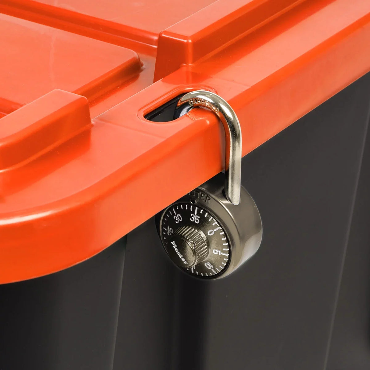 Tough USA Black Orange 108qt/27gal 3 IRIS Lid Duty Utility with Tote, Pack Heavy
