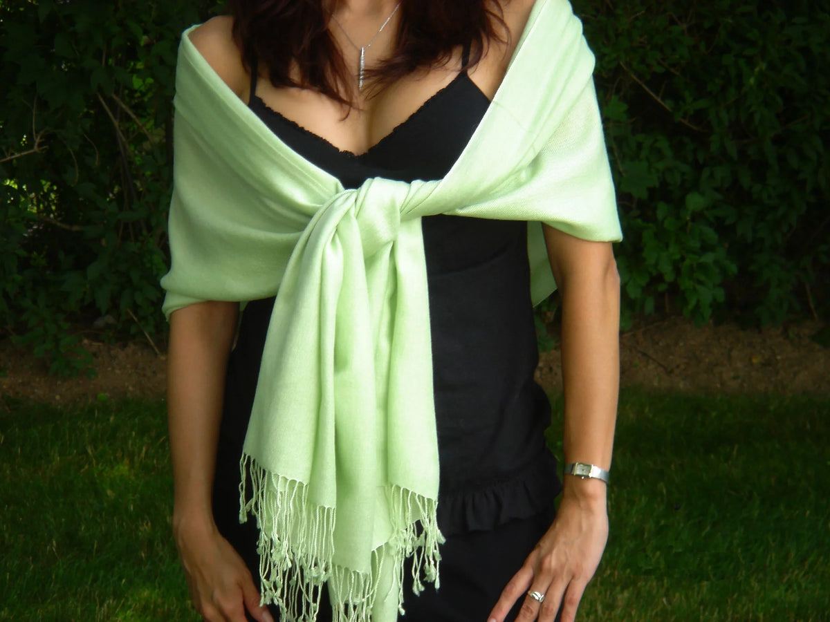 Dew Green Shawl/Shawls/Scarf/Scarves/Wrap/Stole/Muffler/Cape/Ruana/Blanket/Throw/Pashmina (Honey Shawl) Regular Shawl/Cashmere Scarf/Wool/Silk