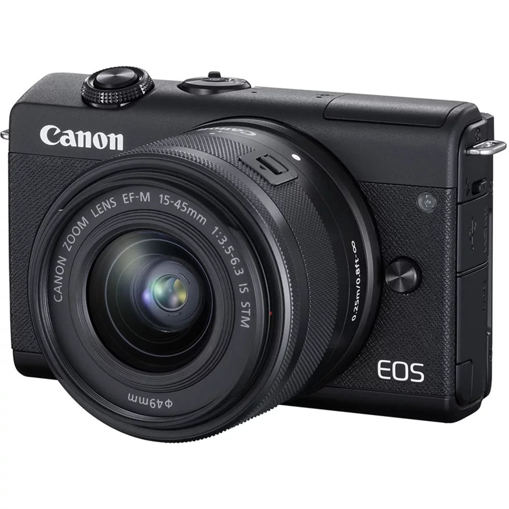 M200 Bundle Lens - EOS Canon Mirrorless Camera with (Black) Digital Essential 64GB 15-45mm