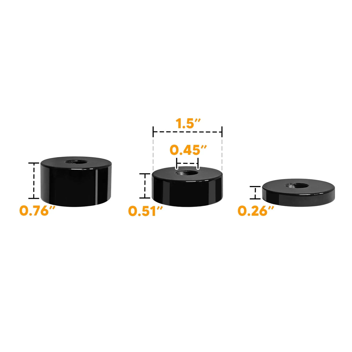 '- to | Seat Seat Cruiser 2006-2021 Spacers Toyota Kits 1-1/2'' 1/4" Rise | Fit Lift (2 Sets) WEISEN FJ