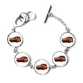 Chain Outline Deep Charm Pattern Jewelry Bracelet Cars Red Bangle Classic