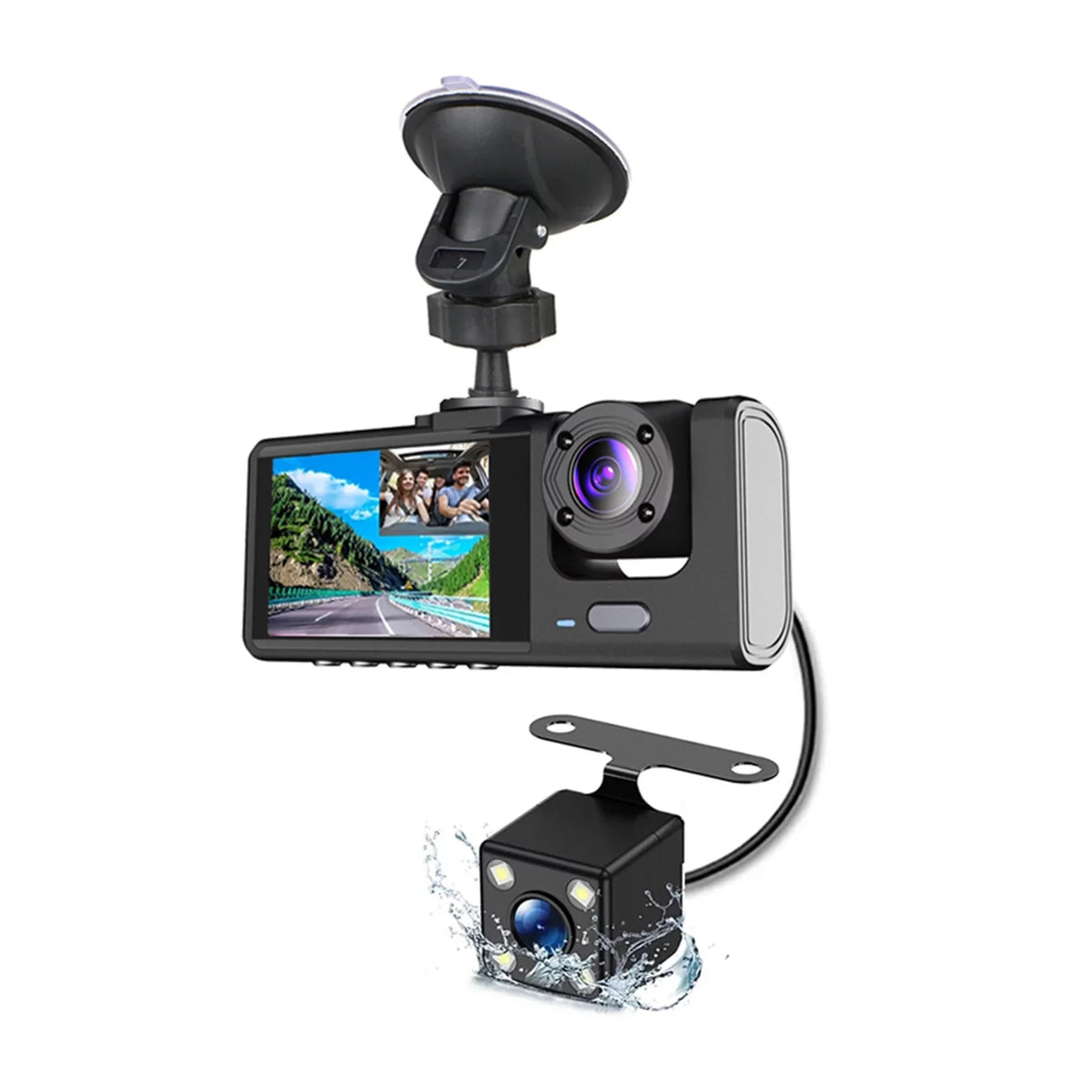 Rearview Dash Dash Cam Car Safety,3-in-1 for Mirror Moobody Safety Versatile Car Cam,1080P+720P+480p, Car