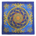 (Good) KARE90 HERMES Silk Pre-Owned Carousel Horse Park Scarf PARK LUNA Blue Amusement Muffler