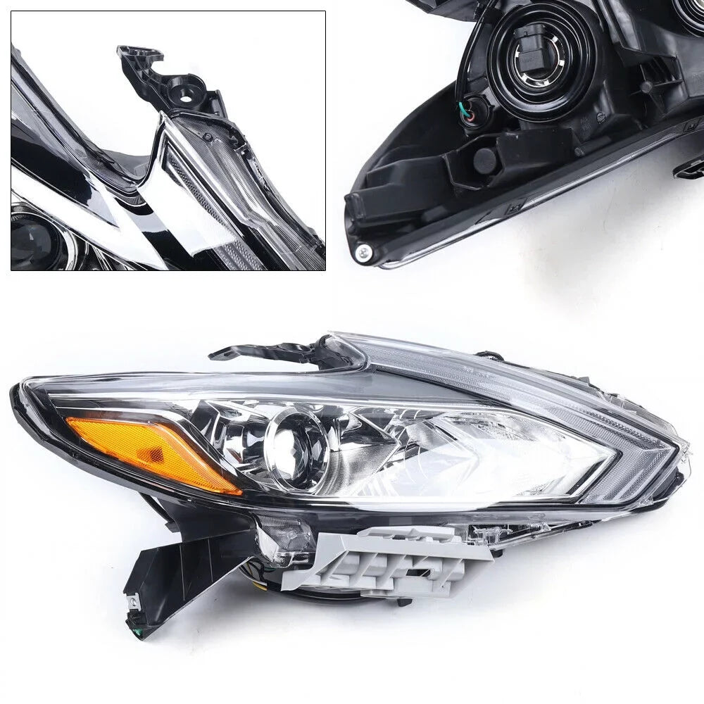 for Left 2018 Housing Nissan Headlights 2016 Chrome Pair Right 2017 Altima +