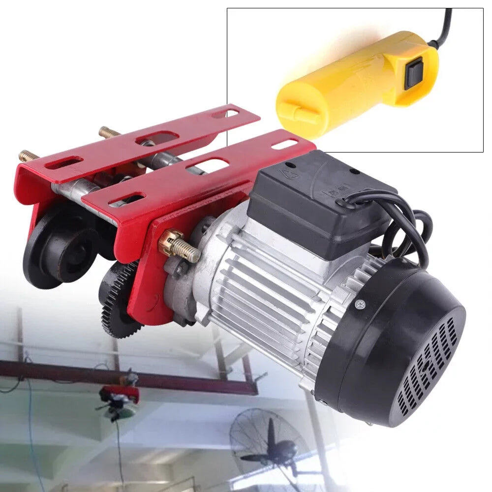 110V w/I-Beam Crane Hoist Overhead 1100LBS Trolley Links Winch Lift Mkyiongou Electric