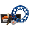 YAMAHA Alloy YZ125 Kit Blue Chain X-Ring & Gold Primary 2022 Rear For Sprocket Drive