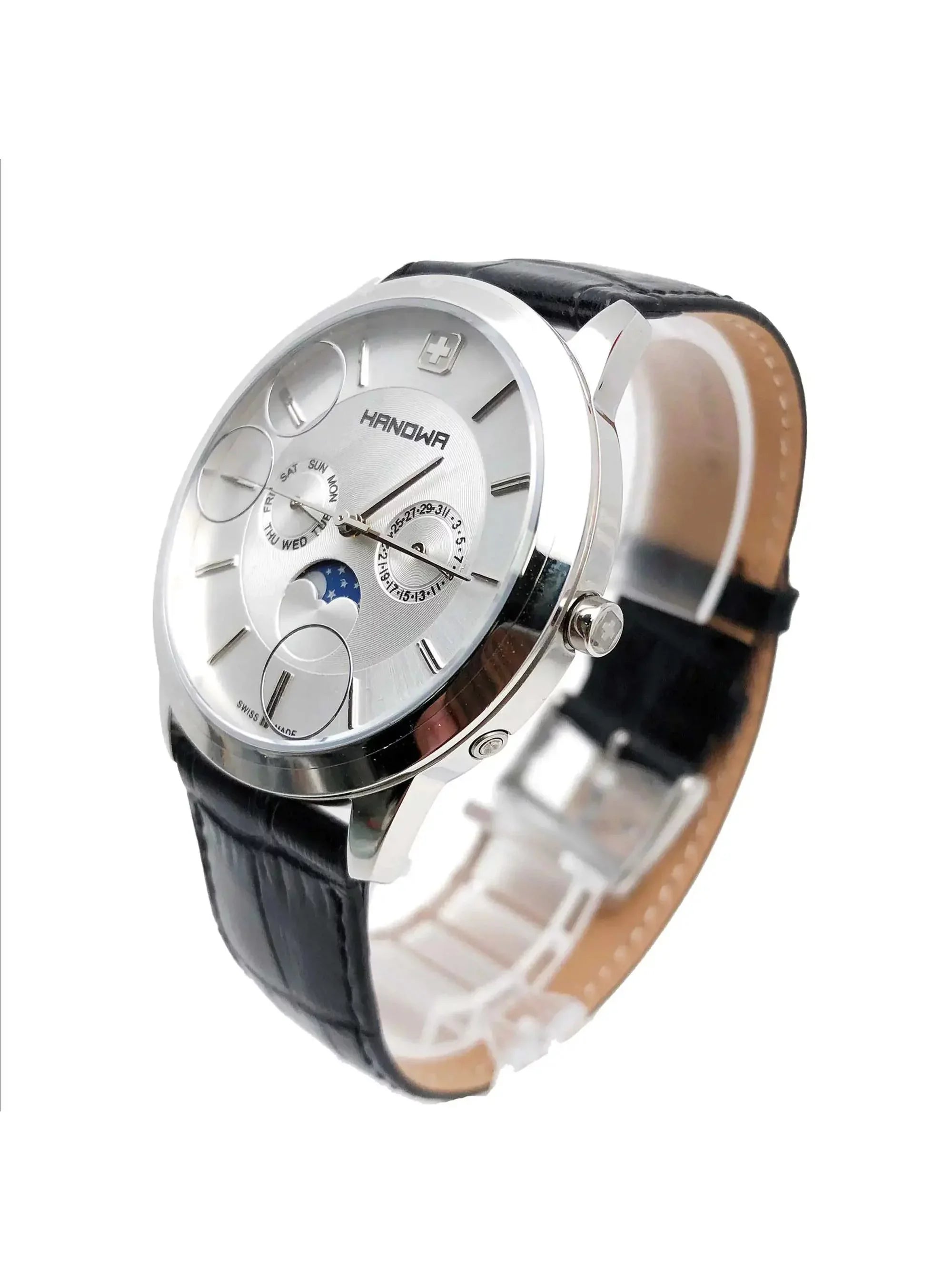 16-4056.04.001 Steel Watch Silver Hanowa Stainless Mens Elements Dial Moon