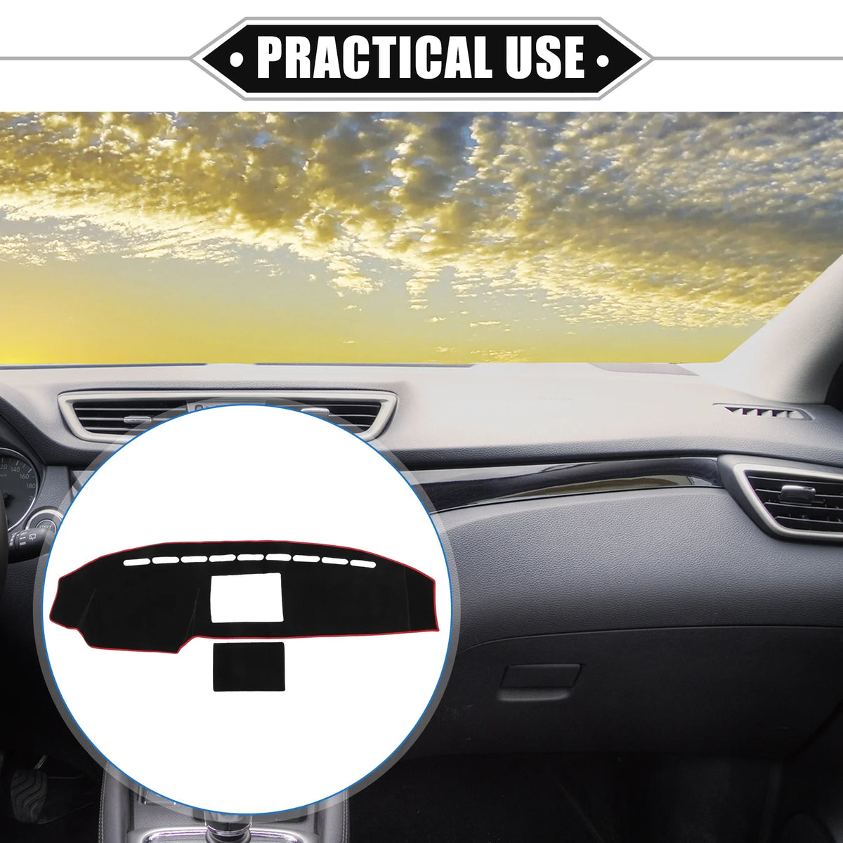 2008-2014 Center Console Mat Bargains for Cover F150 Protective Unique Dashboard Compatible Polyester Black Car