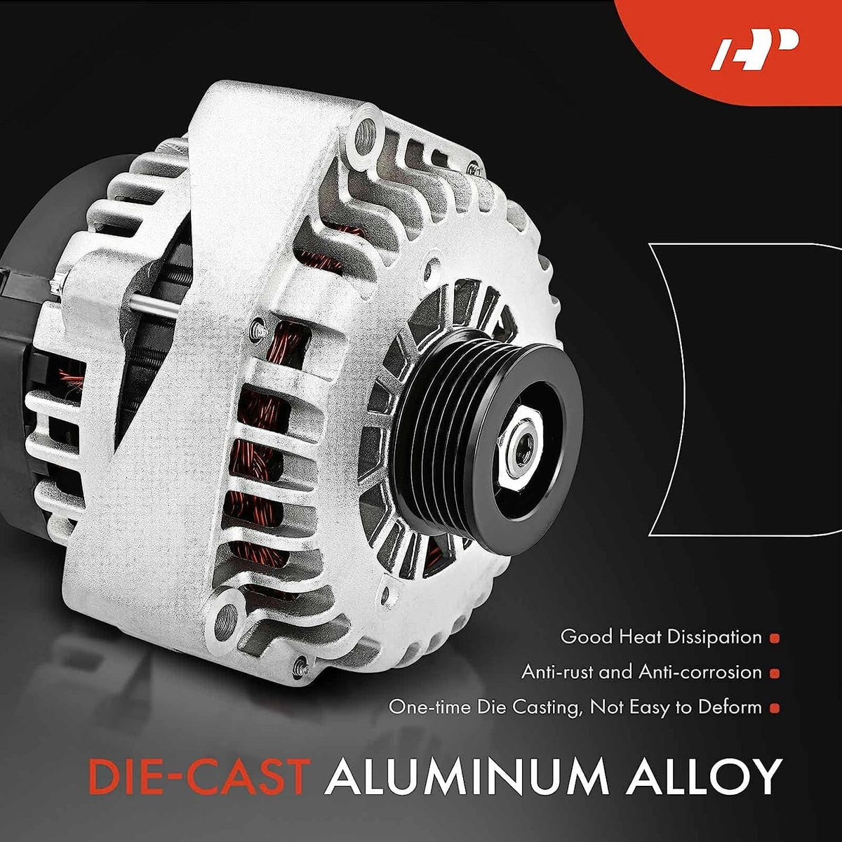 Compatible 12Volt Clutch Alternator Trooper V6 Pulley Isuzu 2000-2002 & 6-Groove SLX 3.5L, Acura A-Premium 1999, 90Amp with CW