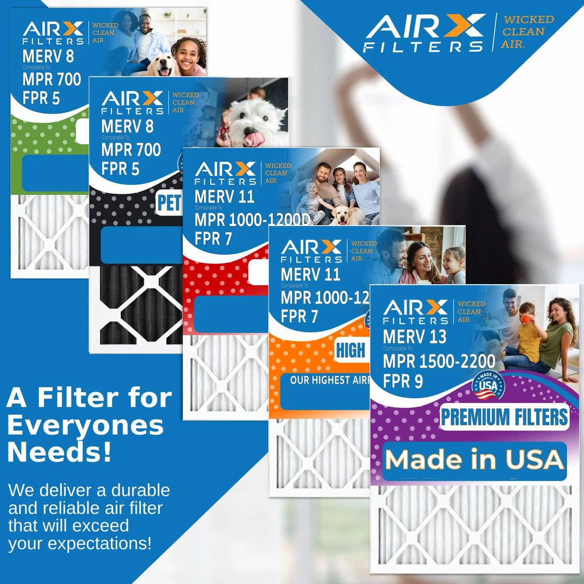 8 Premium MPR Furnace Filter Pleated Air 6 CLEAN HVAC Filter Comparable Filters FPR by Conditioner to USA 5 AC 700 Pack FILTERS WICKED Electrostatic 12x18x1 12x18x1 AIR. AIRX Made Air MERV &