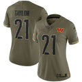 Women's Taylor 2022 Retired Player Washington Jersey Sean Limited To Salute Olive Commanders Service
