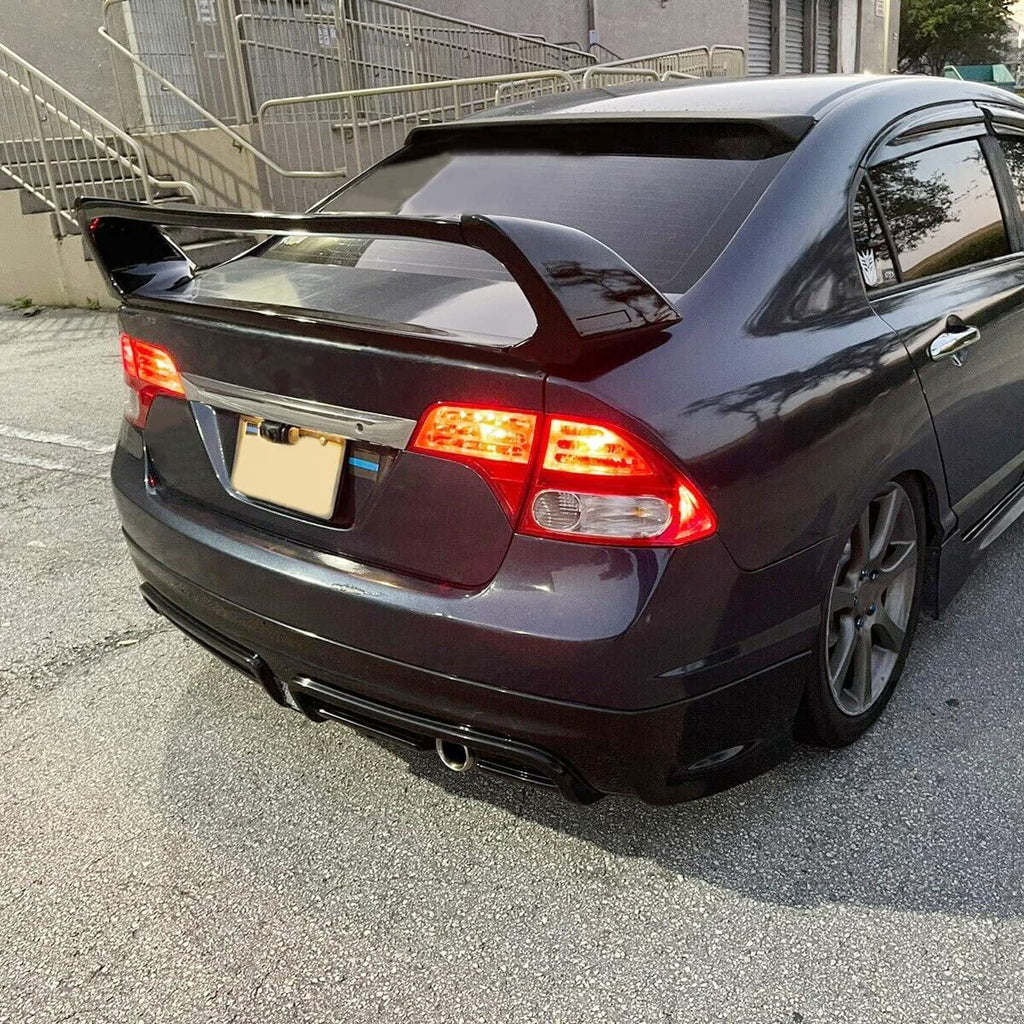 Gloss with Trunk Sedan Spoiler 2006-2011 Rear Honda Wing Wing Civic Painted ABS Door Black Compatible Spoiler Trunk 4