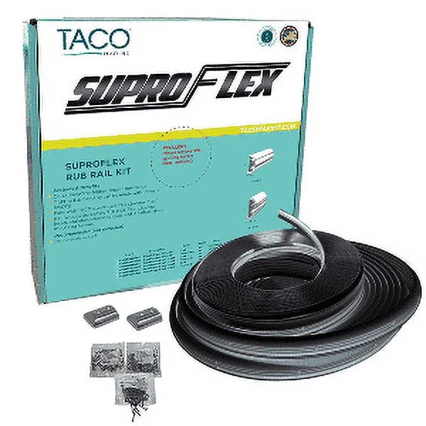 Marine TACO - Black V11-9960BBK60-2 SuproFlex Rub x 25/32", Rail Kit 1-19/32" 60' x