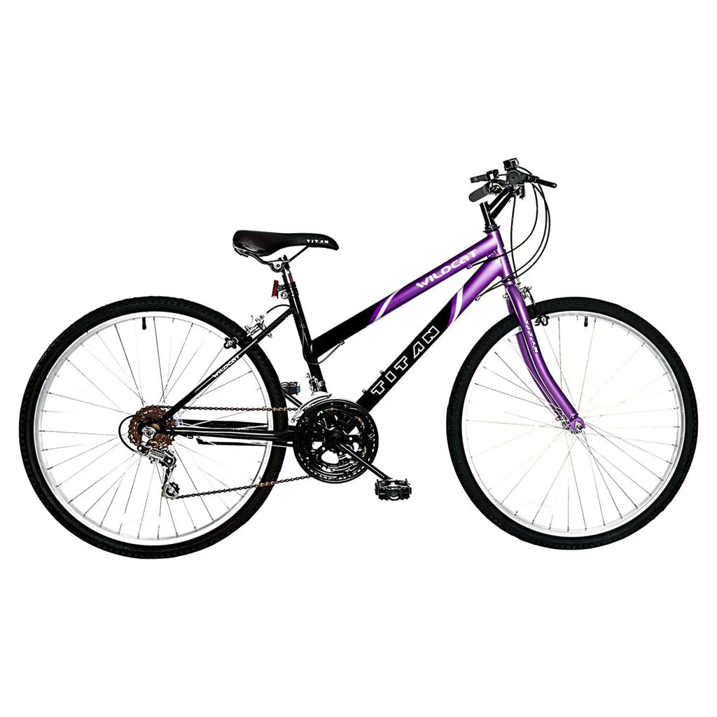 Black Wildcat Bike, Mountain 18-Speed Titan Women's Purple and