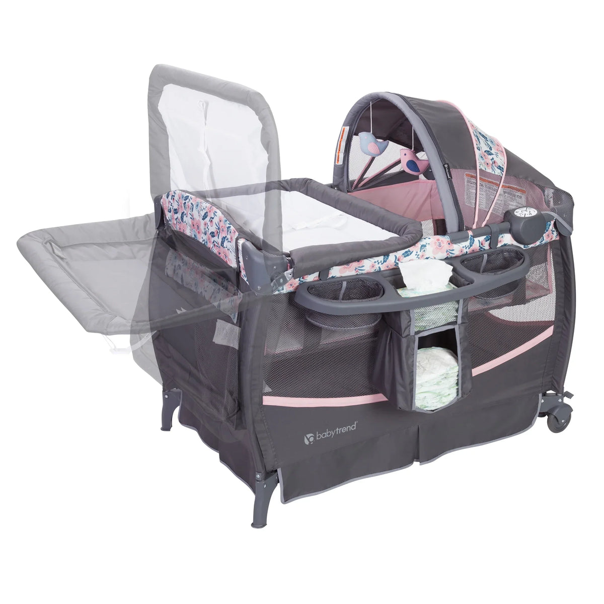 II Bag with Nursery Baby Deluxe Travel Pink Trend Center Bluebell Playard –