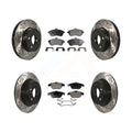 Disc Rotors Brake -Benz - C300 Coated For Kit C230 Semi-Metallic Slotted C250 Front And KDF-100354 Rear Transit Auto Pads Drilled