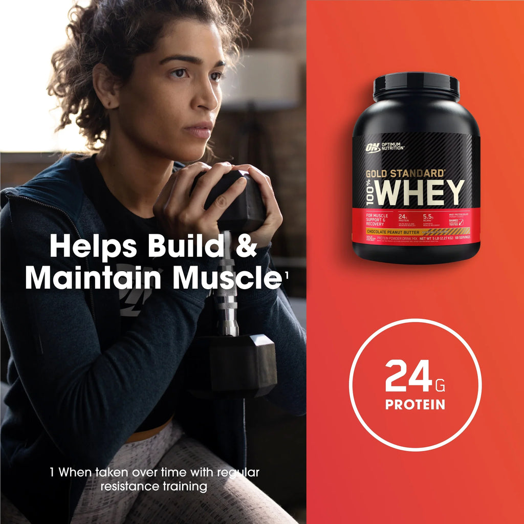 Butter, Gold Protein Peanut lb, 5 Optimum Chocolate Servings Nutrition, 100% 68 Standard Powder, Whey