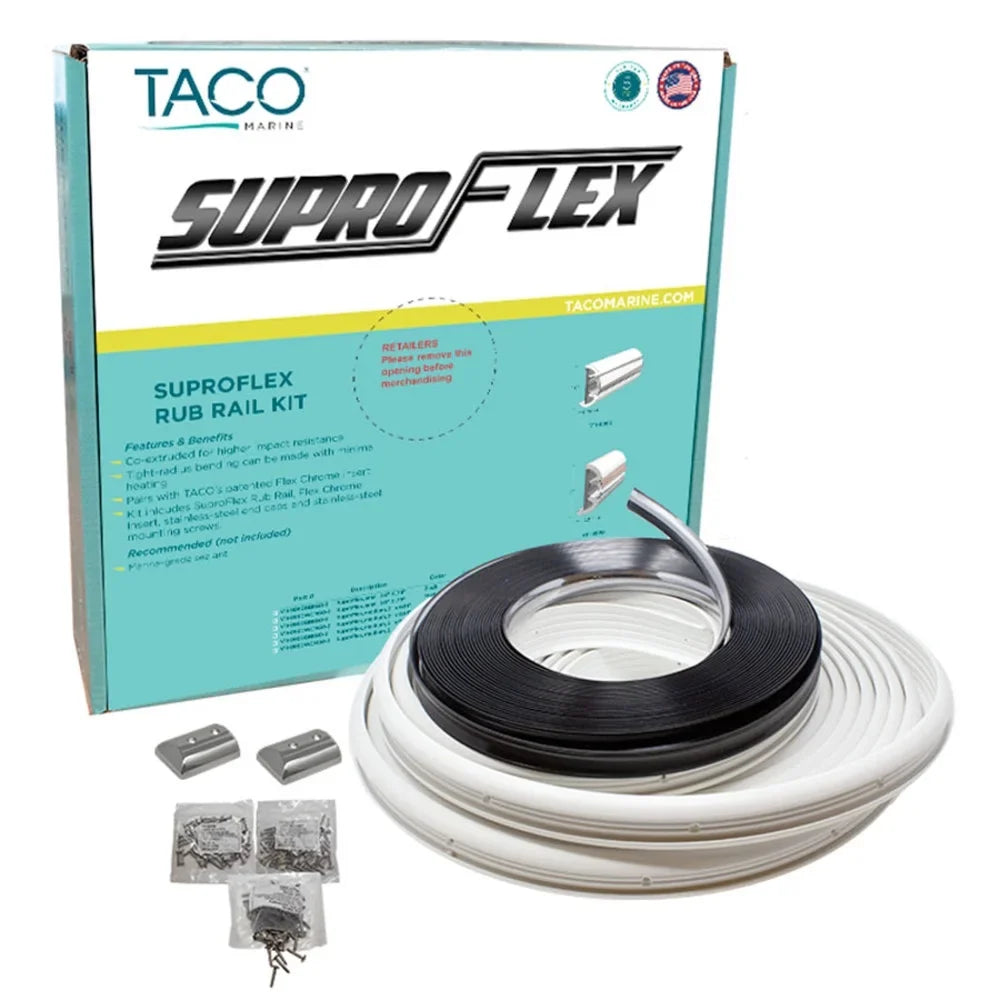 Marine TACO - Black V11-9960BBK60-2 SuproFlex Rub x 25/32", Rail Kit 1-19/32" 60' x