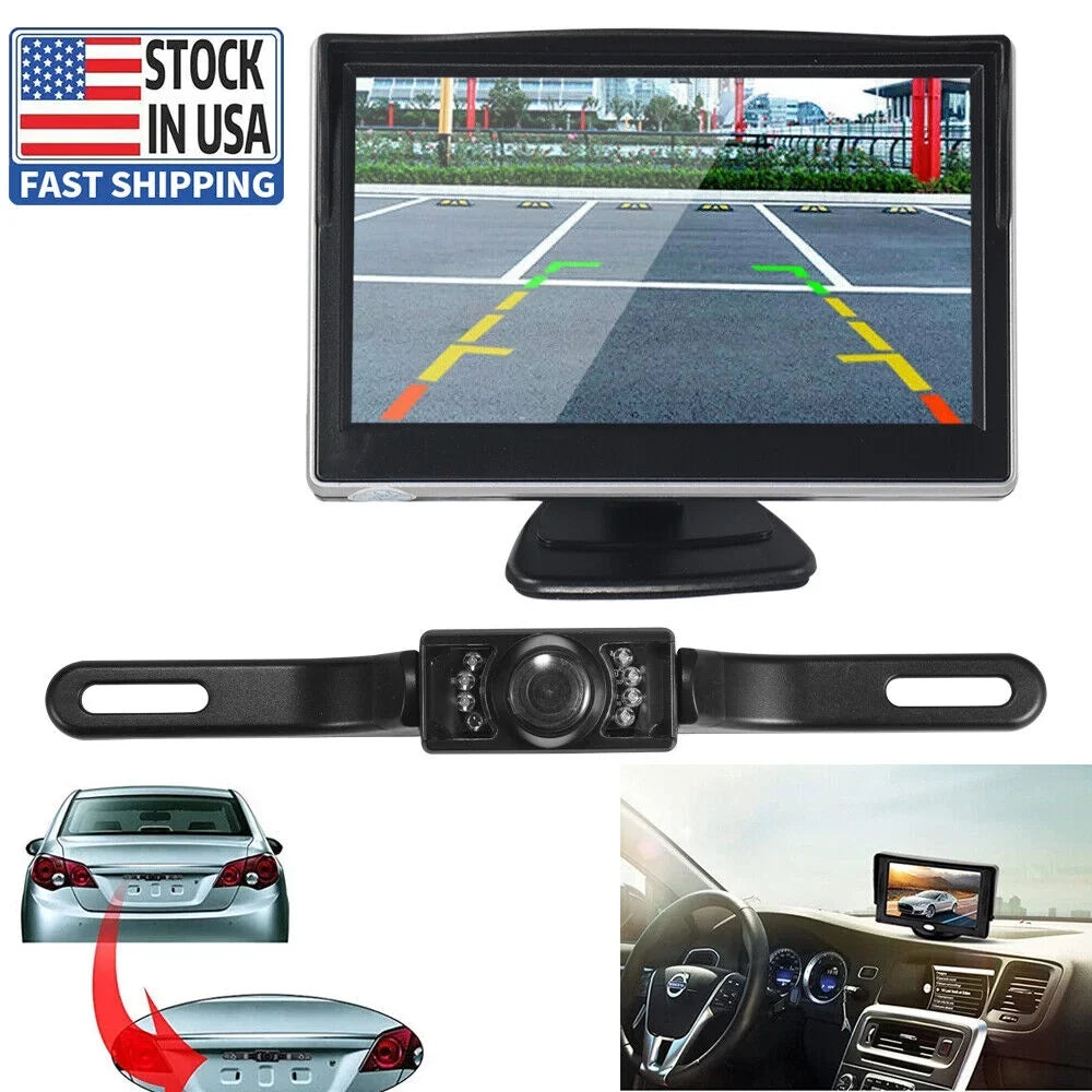 Backup Rear View Vision Waterproof Wireless Car HD 5" Camera Kit Monitor kydely Night