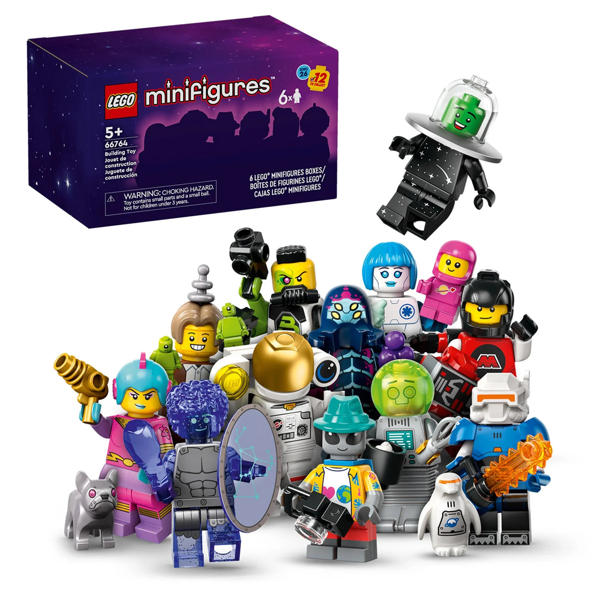 Gift Sci-Fi Series Multi Building Old Up, Set 5 of Independent Kids, Boys Toy 26 Minifigures for Space and 6 Years Pack LEGO for Minifigures 66764 Idea for Girls Aged Play, and Collectible Pack,