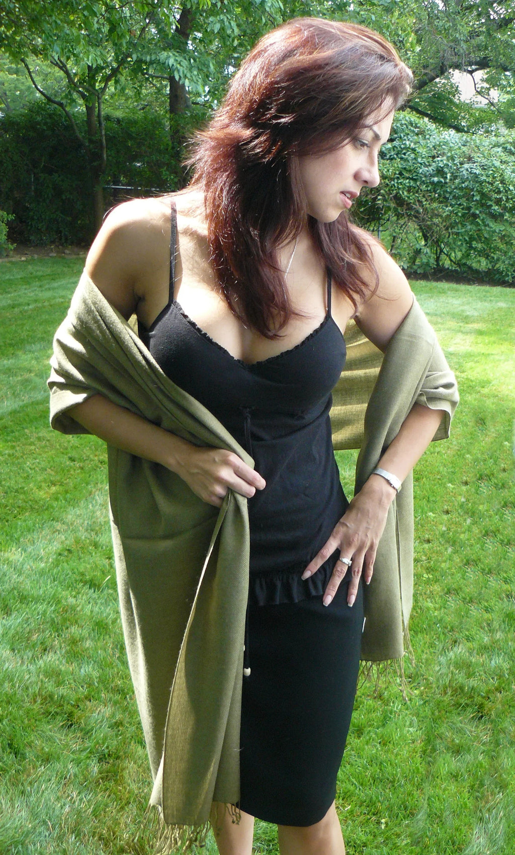 Green Shawl/Cashmere Regular (Olive Scarf/Wool/Silk Shawl/Shawls/Scarf/Scarves/Wrap/Stole/Muffler/Cape/Ruana/Blanket/Throw/Pashmina Shawl)