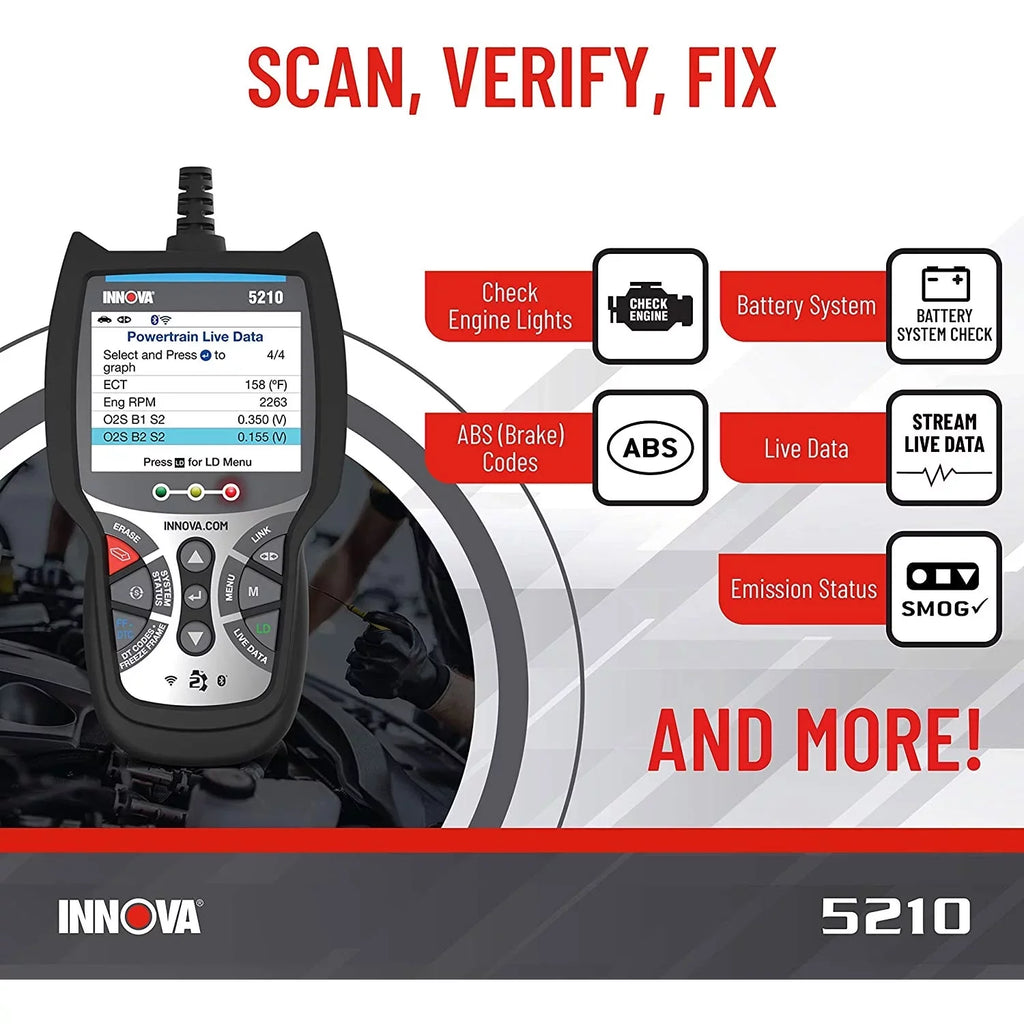 CarScan Reader Tool Diagnostic Automotive 5210 INNOVA Bluetooth Code Advisor