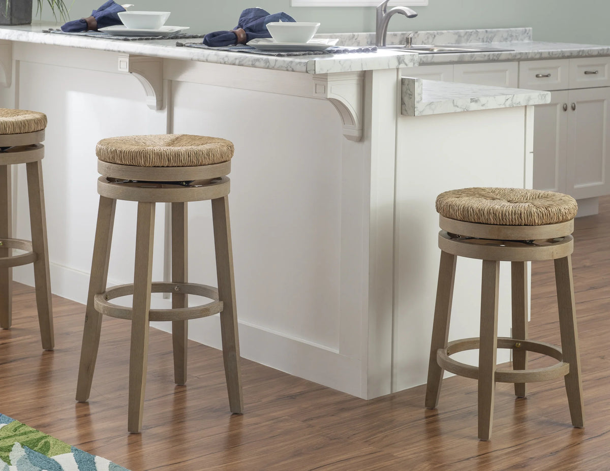 Rush Backless Bar with 31.5" with Swivel, Natural Morgan Natural Stool