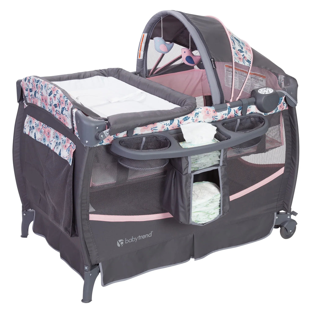 II Bag with Nursery Baby Deluxe Travel Pink Trend Center Bluebell Playard –