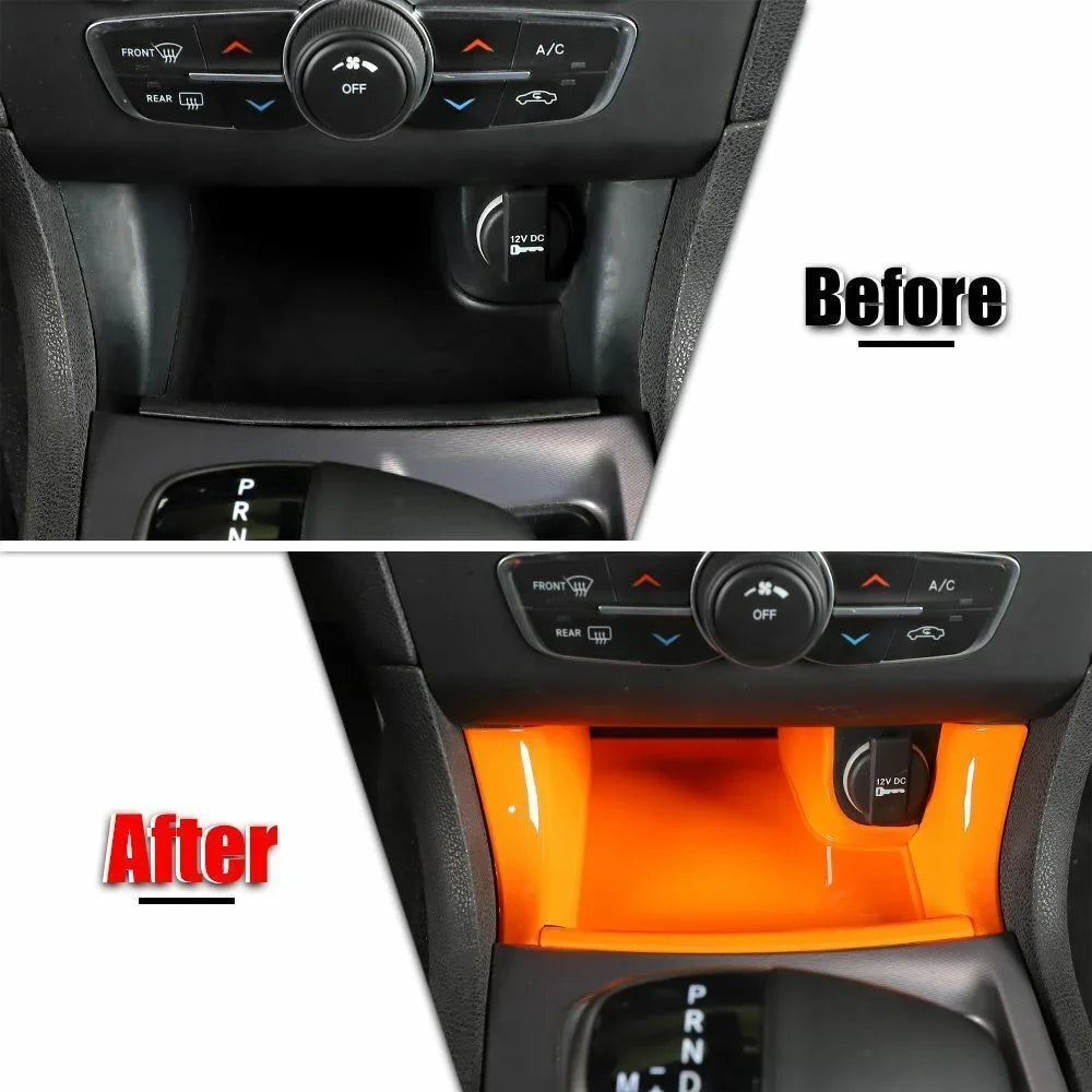 Set Kit 14x Orange Cover Dash Inner Trim Teledu Center Console