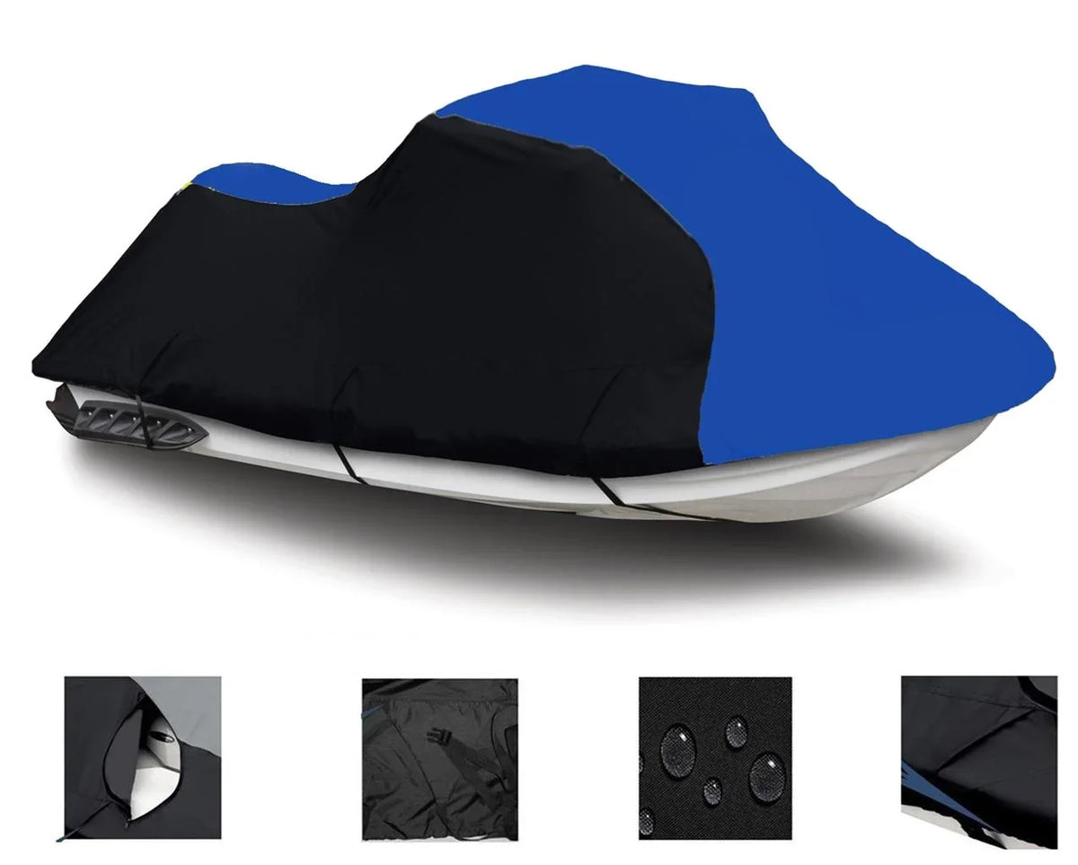1-2 TOP BLUE Ski Cover LINE PWC 1994 Seater / SL650 SL JetSki OF 1995 1993 Cover THE Compatible 750 Polaris HEAVY-DUTY for Jet 1992 BLACK