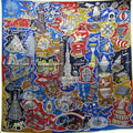 Series Blue Scarf Pre-Owned 90 New) UNIVERSELL HERMES (Like Hermes EXPOSITION Exposition 100% Silk World Carre