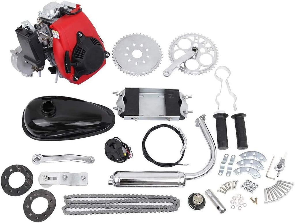 Kit, 53cc Petrol Motor for Bicycle Motorized Motor 26-28" Engine Super Motor Gasoline with 4-Stroke Refit Kit PEXMOR Bike Bicycle Conversion Cycle V-Frame Set Bikes Kit, Gas Fuel-efficient Bike