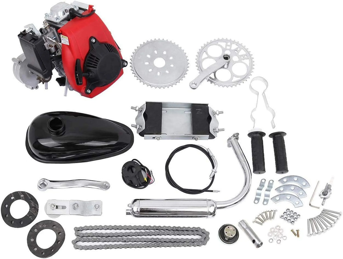 Kit, 53cc Petrol Motor for Bicycle Motorized Motor 26-28" Engine Super Motor Gasoline with 4-Stroke Refit Kit PEXMOR Bike Bicycle Conversion Cycle V-Frame Set Bikes Kit, Gas Fuel-efficient Bike