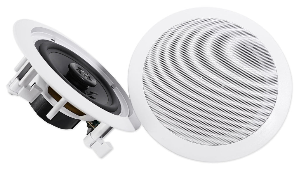 LED Receiver+(8) Ceiling 6.5" Theater Amp/Home Rockville White Speakers Tube