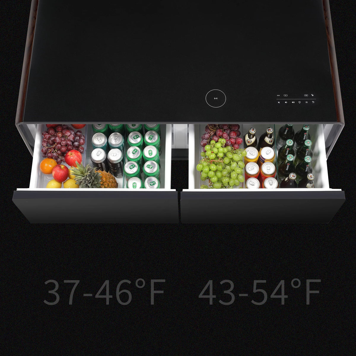 Fridge, Coffee Panel, Socket, Speaker, Atmosphere Table Smart Interface, Touch Charging Bluetooth Outlet Control with Modern Module, light, USB Wireless Power Built-in Protection, Brown