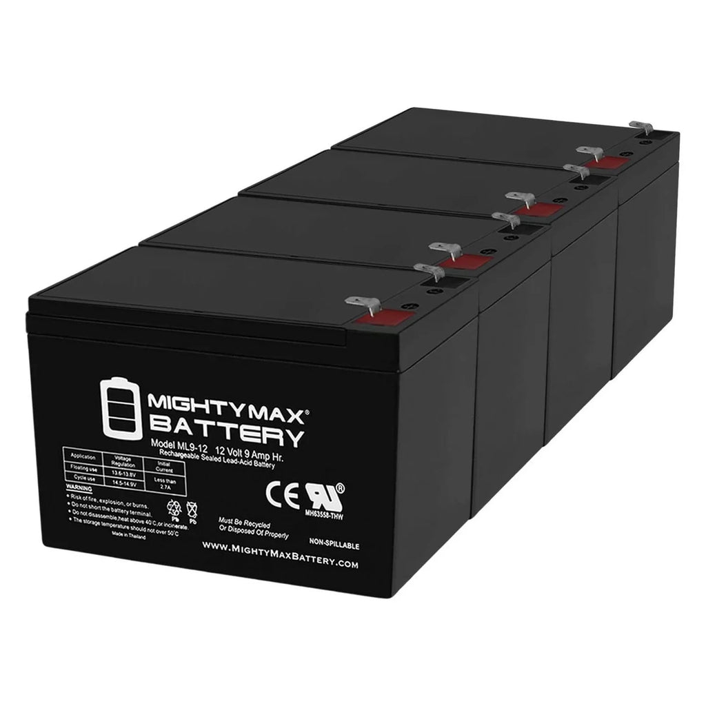 Replacement Electric 4 PC Bike 12V 500 Battery 9Ah Pack for Merida -
