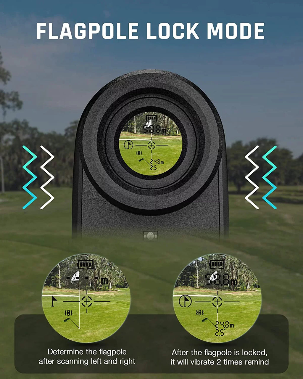 M1000 with Ashfly Finder - Clear Mode, for Range 6X Measurement Magnification, Hunting, Golfing Slope, Rangefinder USB Golf Alert, Golfing, 5 & with Accurate Vibration 1100Y Measurement, Charging,