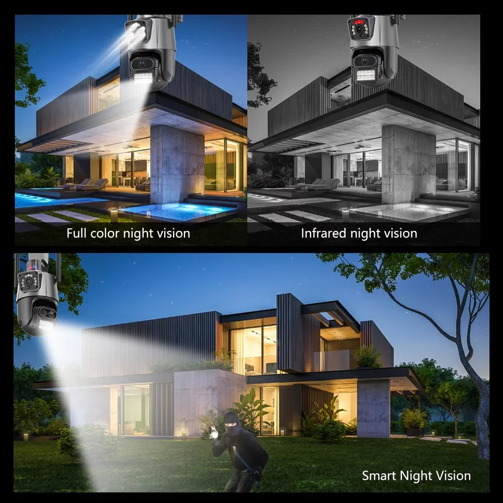 Dual Night View, Audio 360° Vision, Camera, Waterproof 2-Way Cameras Kepeak Wi-Fi Security Surveillance Home exterior Lens