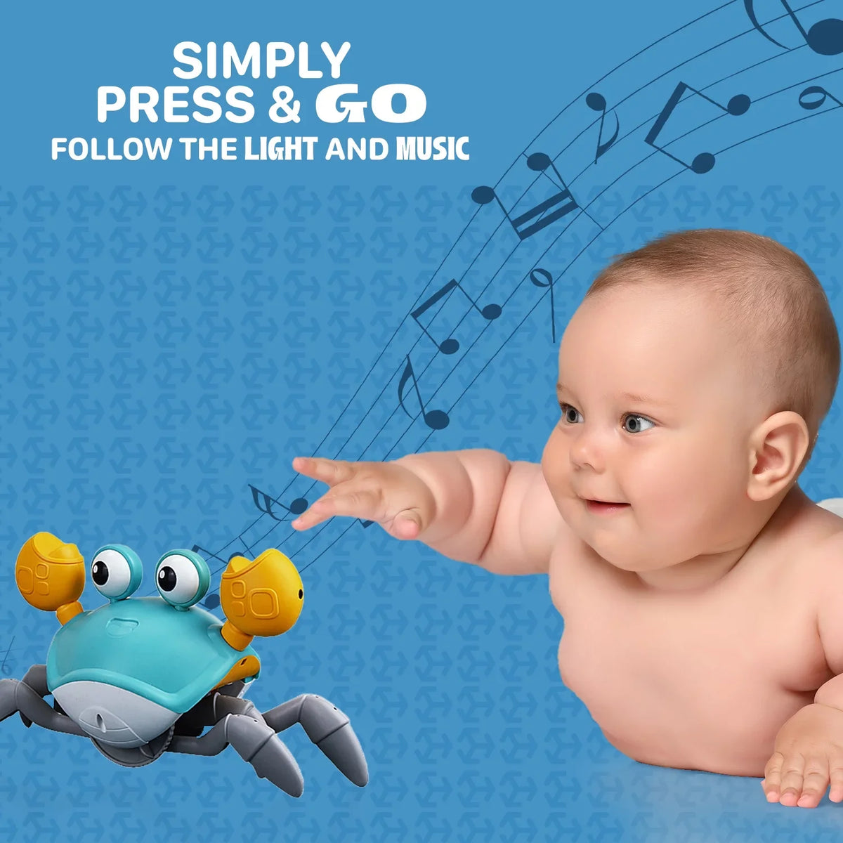 6-12 And Tummy Learning Music Gift Toddlers Favorite Time, And Cognitive Kids Beautiful Aura Development Entertaining For And Kids 0-6 Crawling Crawl With Light - Years Little Crab Months